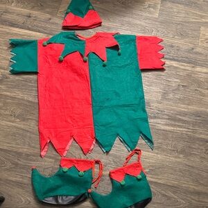 Festive Elf Costume for Kids - Red and Green